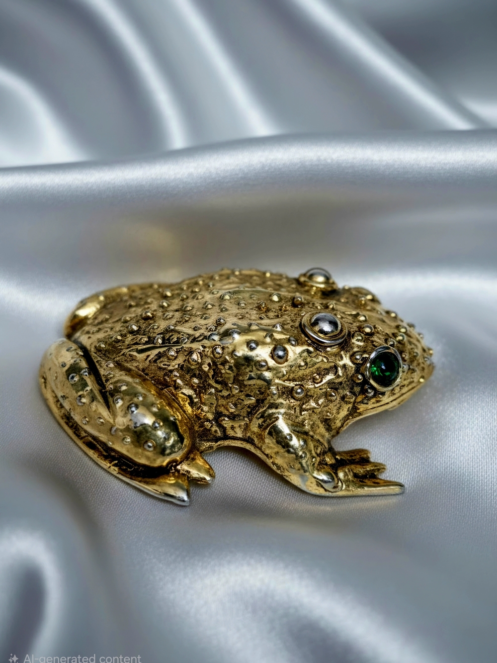 Vintage Sculptural MIMI Di N Signed Frog Belt Buckle Gold Designer Runway Cuture